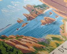 Cargar imagen en el visor de la galería, Côte de Granit Rose, France Panoramic Beach Print, Vacation Gift, France Wall Art, Beach Painting, Beach Decor, Beach Painting
