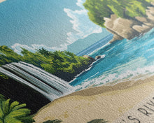 Load image into Gallery viewer, Dunn’s River Falls Beach, Jamaica Panoramic Beach Print, Vacation Gift, Jamaica Wall Art, Beach Painting, Beach Decor, Beach Painting
