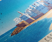 Load image into Gallery viewer, Essaouira, Morocco Panoramic Print, Vacation Gift, Morocco Wall Art, Beach Painting, Beach Decor, Beach Or Lakehouse Art
