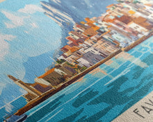 Carregar imagem no visualizador da galeria, Favignana, Italy Panoramic Print, Vacation Gift, Italy Wall Art, Beach Painting, Beach Decor, Large Wall Art, Wood Frame Art
