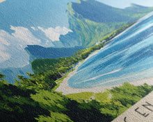 Cargar imagen en el visor de la galería, Flic en Flac Beach, Mauritius Panoramic Print, Vacation Gift, Mauritius Wall Art, Beach Painting, Beach Decor, Beach Or Lakehouse Art
