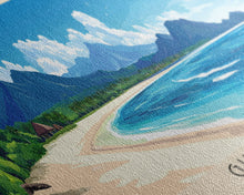 Load image into Gallery viewer, Gili Air, Indonesia Panoramic Beach Print, Vacation Gift, Indonesia Wall Art, Framed Canvas Print, Framed Beach Painting
