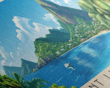 Load image into Gallery viewer, Saint Lucia Island, Saint Lucia Panoramic Print, Vacation Gift, Saint Lucia Wall Art, Beach Painting, Beach Decor, Beach Or Lakehouse Art
