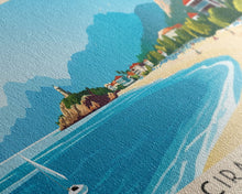 Cargar imagen en el visor de la galería, Çıralı Beach, Turkey Panoramic Print, Vacation Gift, Turkey Wall Art, Beach Painting, Beach Decor, Beach Or Lakehouse Art
