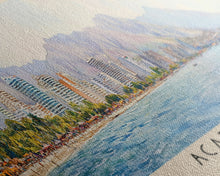 Load image into Gallery viewer, Acapulco, Chile Watercolor Beach Print, Vacation Gift, Chile Wall Art, Beach Painting, Beach Decor, Beach Painting

