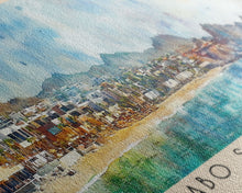 Load image into Gallery viewer, Cabo San Lucas, Mexico Watercolor Print, Vacation Gift, Mexico Wall Art, Beach Painting, Beach Decor, Large Wall Art, Wood Frame Art
