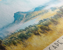 Load image into Gallery viewer, Cape Maclear, Malawi Watercolor Print, Vacation Gift, Malawi Wall Art, Beach Painting, Beach Decor, Large Wall Art, Wood Frame Art
