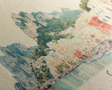 Load image into Gallery viewer, Capri, Italy Watercolor Beach Print, Vacation Gift, Italy Wall Art, Beach Painting, Beach Decor, Beach Painting
