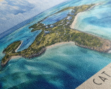 Cargar imagen en el visor de la galería, Cat Island, Bahamas Watercolor Beach Print, Vacation Gift, Bahamas Wall Art, Framed Canvas Print, Framed Beach Painting
