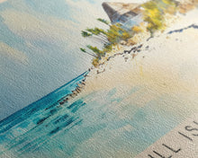 Cargar imagen en el visor de la galería, Chill Island Beach, Bahamas Watercolor Beach Print, Vacation Gift, Bahamas Wall Art, Framed Canvas Print, Framed Beach Painting
