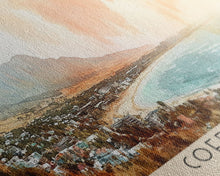 Load image into Gallery viewer, Coffee Bay, South Africa Watercolor Print, Vacation Gift, South Africa Wall Art, Beach Painting, Beach Decor, Large Wall Art, Wood Frame Art
