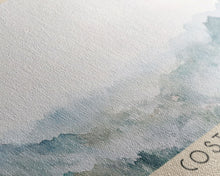 Load image into Gallery viewer, Costalegre, Mexico Watercolor Print, Vacation Gift, Mexico Wall Art, Beach Painting, Beach Decor, Large Wall Art, Wood Frame Art
