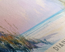 Load image into Gallery viewer, Diani Beach, Kenya Watercolor Beach Print, Vacation Gift, Kenya Wall Art, Framed Canvas Print, Framed Beach Painting
