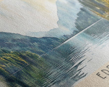 Load image into Gallery viewer, Edersee, Germany Watercolor Beach Print, Vacation Gift, Germany Wall Art, Framed Canvas Print, Framed Beach Painting
