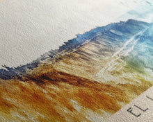 Load image into Gallery viewer, El Laucho, Chile Watercolor Print, Vacation Gift, Chile Wall Art, Beach Painting, Beach Decor, Large Wall Art, Wood Frame Art
