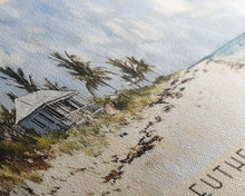 Load image into Gallery viewer, Eleuthera Island, Bahamas Watercolor Print, Vacation Gift, Bahamas Wall Art, Beach Painting, Beach Decor, Large Wall Art, Wood Frame Art
