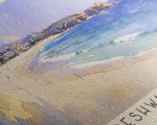 Load image into Gallery viewer, Freshwater Beach, Australia Watercolor Beach Print, Vacation Gift, Australia Wall Art, Framed Canvas Print, Framed Beach Painting
