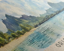 Load image into Gallery viewer, Gris Gris, Mauritius Watercolor Beach Print, Vacation Gift, Mauritius Wall Art, Beach Painting, Beach Decor, Beach Painting
