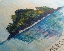 Carregar imagem no visualizador da galeria, Heron Island, Australia Watercolor Beach Print, Vacation Gift, Australia Wall Art, Beach Painting, Beach Decor, Beach Painting
