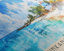 Cargar imagen en el visor de la galería, Junkanoo Beach, Bahamas Watercolor Print, Vacation Gift, Bahamas Wall Art, Beach Painting, Beach Decor, Beach Or Lakehouse Art
