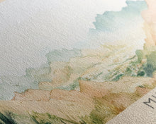 Load image into Gallery viewer, Mui Ne, Vietnam Watercolor Print, Vacation Gift, Vietnam Wall Art, Beach Painting, Beach Decor, Large Wall Art, Wood Frame Art

