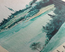 Load image into Gallery viewer, Auckland Island, New Zealand Watercolor Print, Vacation Gift, New Zealand Wall Art, Beach Painting, Beach Decor, Large Wall Art, Wood Frame Art
