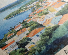 Load image into Gallery viewer, Bačvice, Croatia Watercolor Beach Print, Vacation Gift, Croatia Wall Art, Beach Painting, Beach Decor, Beach Painting
