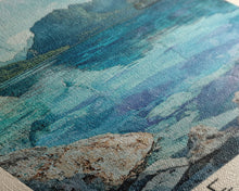 Load image into Gallery viewer, Blue Lagoon, Malasyia Watercolor Beach Print, Vacation Gift, Malasyia Wall Art, Beach Painting, Beach Decor, Beach Painting
