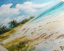 Carregar imagem no visualizador da galeria, Cabbage Beach, Paradise Island, Bahamas Watercolor Beach Print, Vacation Gift, Paradise Island, Bahamas Wall Art, Framed Canvas Print, Framed Beach Painting
