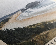 Carregar imagem no visualizador da galeria, Cannon Beach, Oregon Watercolor Beach Print, Vacation Gift, Oregon Wall Art, Framed Canvas Print, Framed Beach Painting
