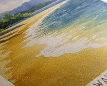 Load image into Gallery viewer, Cast Away Island Beach, Fiji Watercolor Print, Vacation Gift, Fiji Wall Art, Beach Painting, Beach Decor, Large Wall Art, Wood Frame Art
