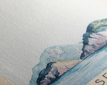 Cargar imagen en el visor de la galería, Chausey Islands, France Watercolor Beach Print, Vacation Gift, France Wall Art, Framed Canvas Print, Framed Beach Painting
