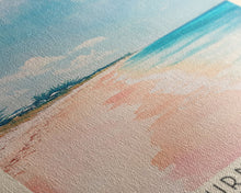Cargar imagen en el visor de la galería, Cockburn Town Beach, Turks and Caicos Watercolor Beach Print, Vacation Gift, Turks and Caicos Wall Art, Framed Canvas Print, Framed Beach Painting
