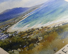 Load image into Gallery viewer, Coffee Bay, South Africa Watercolor Print, Vacation Gift, South Africa Wall Art, Beach Painting, Beach Decor, Large Wall Art, Wood Frame Art
