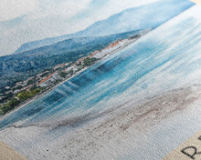 Load image into Gallery viewer, Dobrec Beach, Montenegro Watercolor Beach Print, Vacation Gift, Montenegro Wall Art, Beach Painting, Beach Decor, Beach Painting
