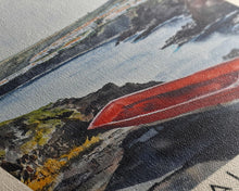 Carregar imagem no visualizador da galeria, Faial Island, Portugal Watercolor Beach Print, Vacation Gift, Portugal Wall Art, Framed Canvas Print, Framed Beach Painting
