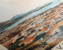 Carregar imagem no visualizador da galeria, Favignana, Italy Watercolor Beach Print, Vacation Gift, Italy Wall Art, Framed Canvas Print, Framed Beach Painting
