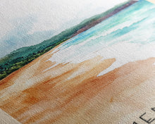 Cargar imagen en el visor de la galería, Flamenco Beach, Puerto Rico Watercolor Beach Print, Vacation Gift, Puerto Rico Wall Art, Framed Canvas Print, Framed Beach Painting
