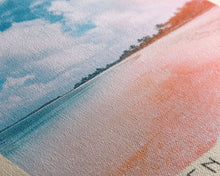 Load image into Gallery viewer, Flic en Flac Beach, Mauritius Watercolor Beach Print, Vacation Gift, Mauritius Wall Art, Beach Painting, Beach Decor, Beach Painting
