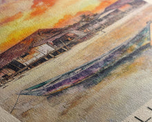 Load image into Gallery viewer, Gili Meno, Indonesia Watercolor Print, Vacation Gift, Indonesia Wall Art, Beach Painting, Beach Decor, Large Wall Art, Wood Frame Art
