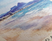 Load image into Gallery viewer, Ipanema, Brazil Watercolor Print, Vacation Gift, Brazil Wall Art, Beach Painting, Beach Decor, Large Wall Art, Wood Frame Art
