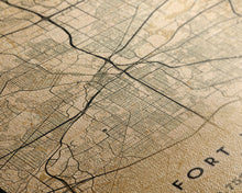 Load image into Gallery viewer, Fort Worth map print poster or framed canvas, Texas map print poster canvas, Fort Worth city map print poster canvas, Panther City
