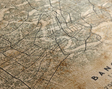 Carregar imagem no visualizador da galeria, Old Bangkok City Map Wall Art Canvas Print, Vintage Style Bangkok Map, Framed Wall Art, Cool Bankok Thailand Wall Art, Office Decor

