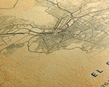 Load image into Gallery viewer, El Paso Texas Vintage Map Print, El Paso Map, Texas Map Art, El Paso City Road Map Poste, Vintage Gift Map, Travel Vacation Art, Rustic Map
