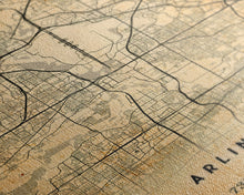 Carregar imagem no visualizador da galeria, Arlington Texas map print poster or framed canvas, Arlington map print poster canvas, Texas city map print poster canvas, Vintage Travel Art

