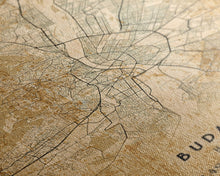 Carregar imagem no visualizador da galeria, Budapest Hungary map print poster or framed canvas, Budapest map print poster canvas, Budapest map print poster canvas, Vintage Travel Art
