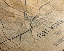 Load image into Gallery viewer, Fort Worth map print poster or framed canvas, Texas map print poster canvas, Fort Worth city map print poster canvas, Panther City
