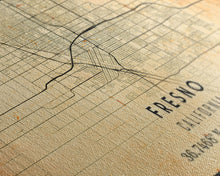 Load image into Gallery viewer, Distressed Fresno California Map, Framed Canvas Print Or Poster, California Map Print, Freso City Wall Art Map Print, Rustic Map Art
