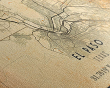 Load image into Gallery viewer, El Paso Texas Vintage Map Print, El Paso Map, Texas Map Art, El Paso City Road Map Poste, Vintage Gift Map, Travel Vacation Art, Rustic Map
