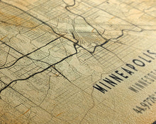 Load image into Gallery viewer, Minneapolis map print poster or framed canvas, Minnesota map print poster canvas, Minneapolis road map print poster canvas
